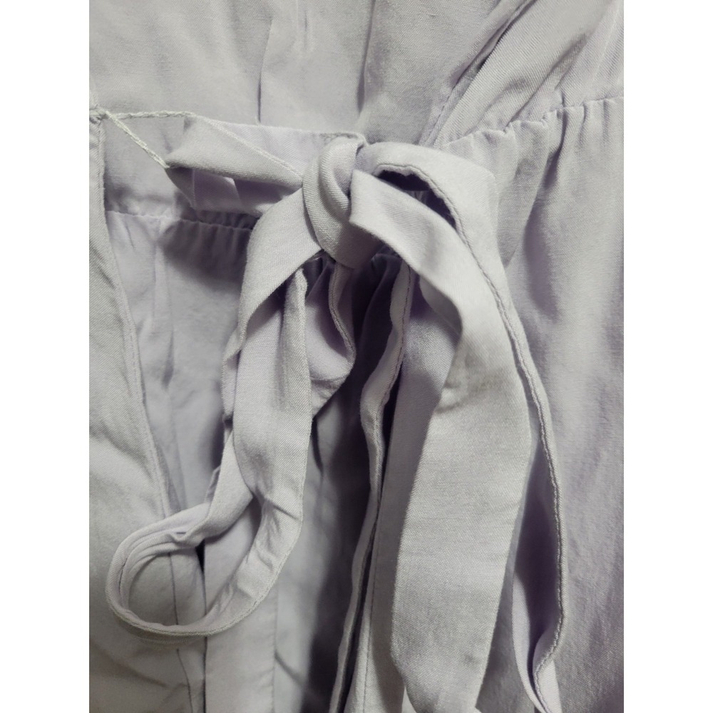 J. Crew Lilac Faux Wrap Blouse Womens 12 Tie Waist 100% Rayon Career Casual - Picture 12 of 13